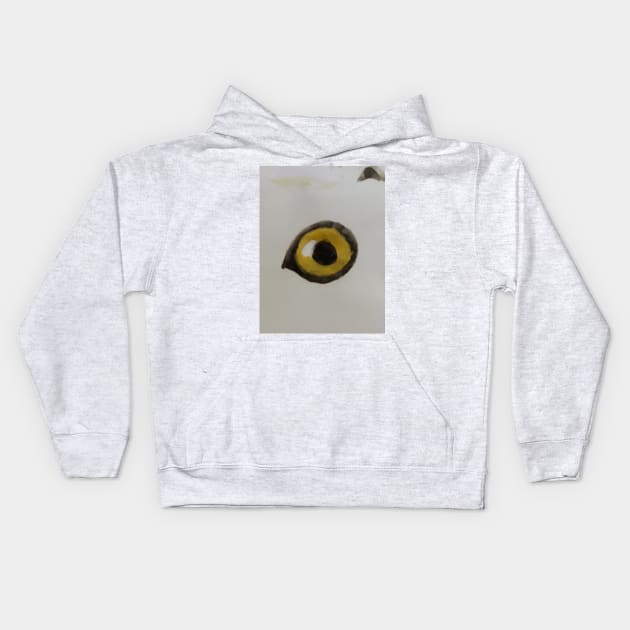 Crazy Bird eye Kids Hoodie by nagiato